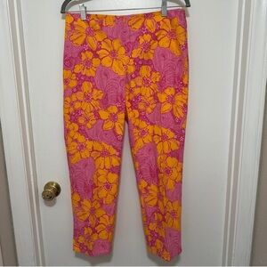 Lilly Pulitzer Originals Vintage Pink Orange Pants Elephant Floral Pattern